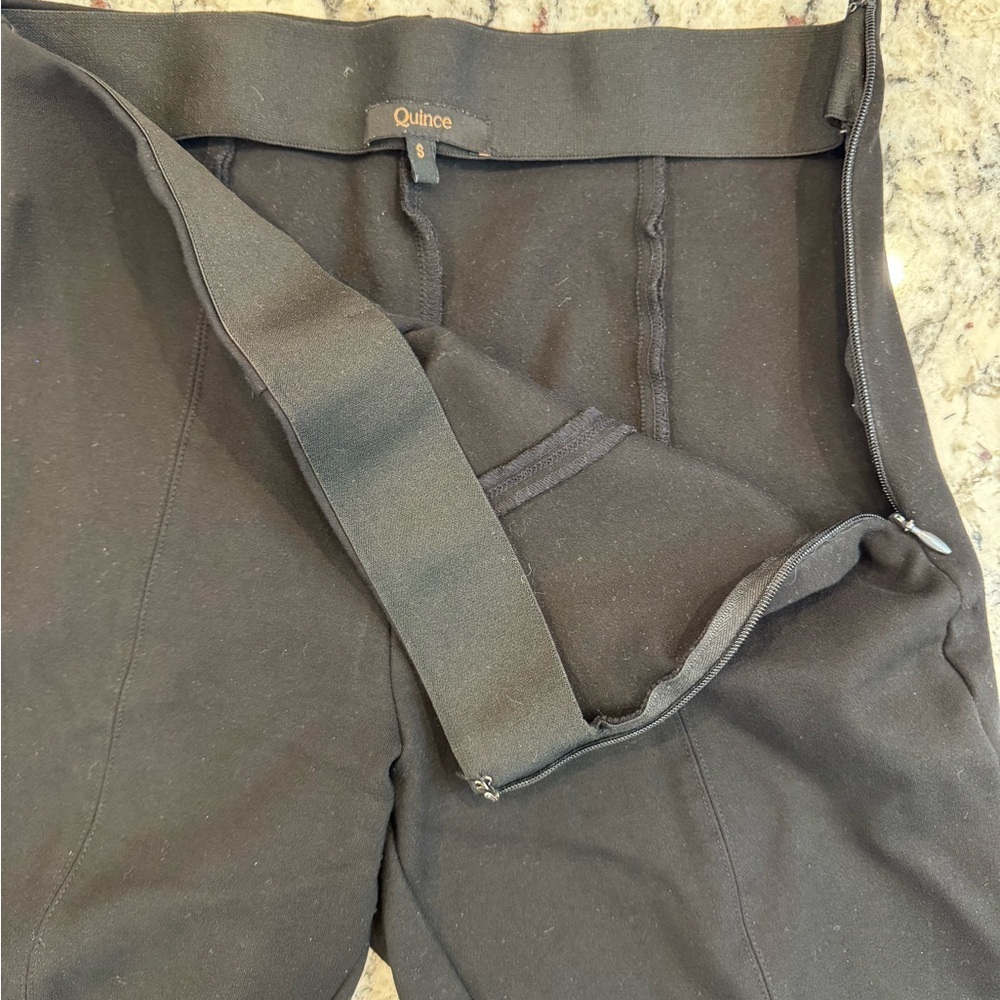 Quince Ultra-Stretch Ponte Pintuck Ankle Pants Black Petite Small Workwear - Picture 7 of 10